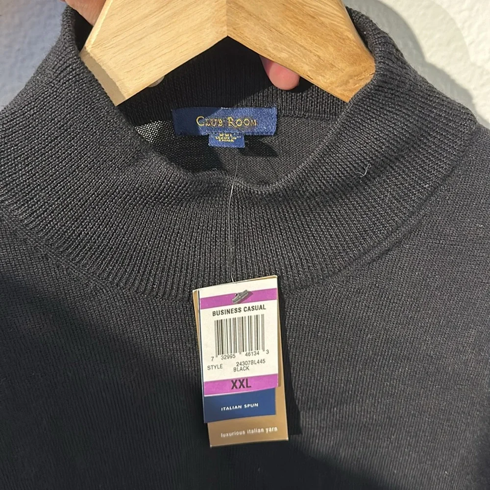 Club room 100% merino wool black turtle neck sweater
